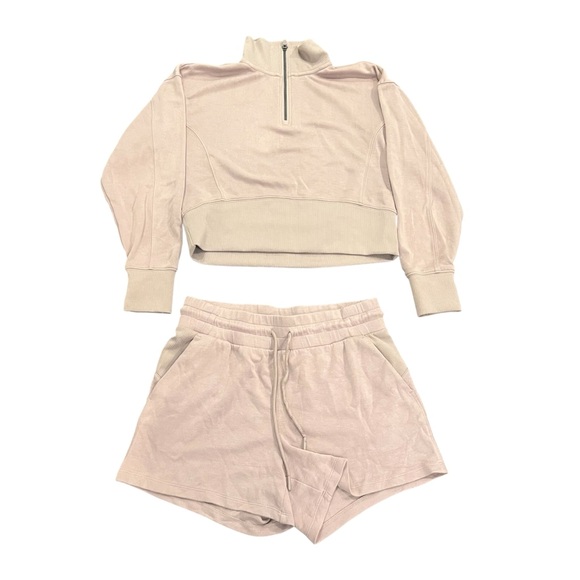 Blush Cropped Pullover and Shorts Set - Picture 1 of 12